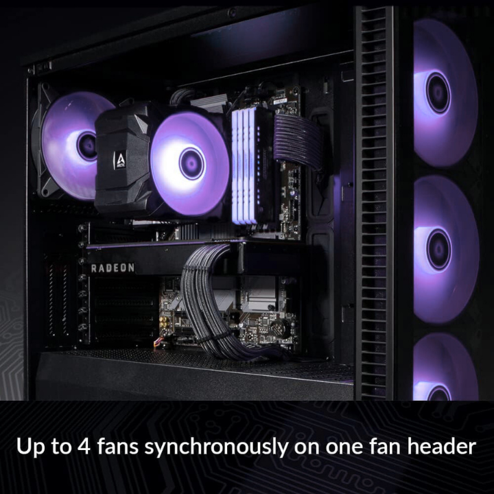 ARCTIC 4-Pin PWM Fan Splitter Cable - PST Extension-Cable for 4 Case Fans -Black